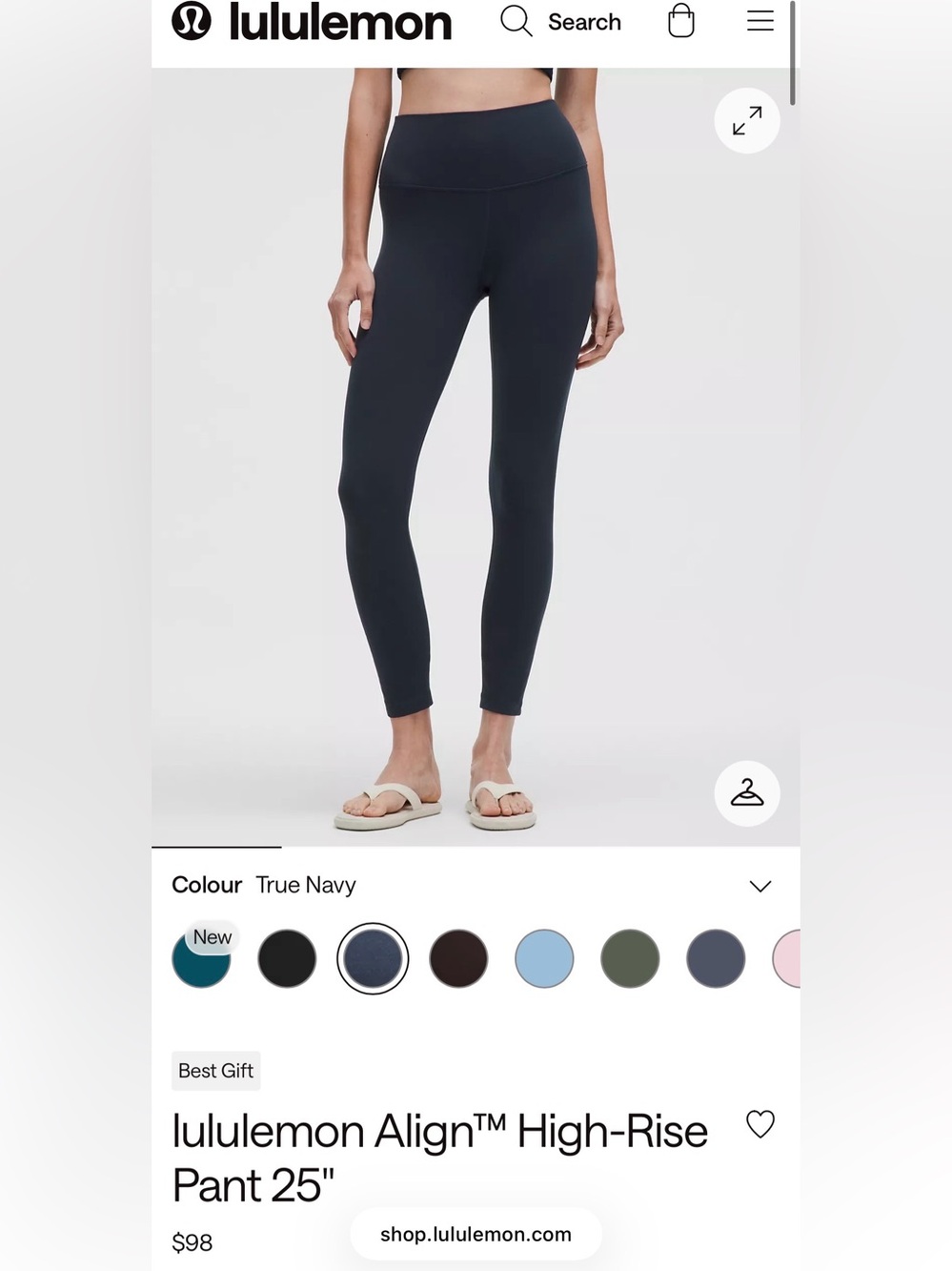 Lululemon Align High-Rise 25” Leggings — Size 4 True Navy